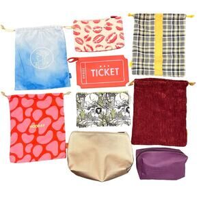 9 makeup bags new unused Ipsy shea moisture Excellence El Carmen